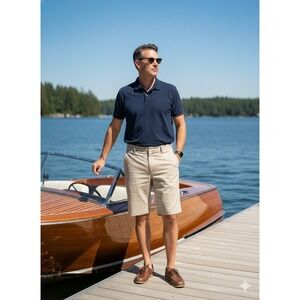 Ashworth Shorts For Men. Size 34. Tan In‎ Color.